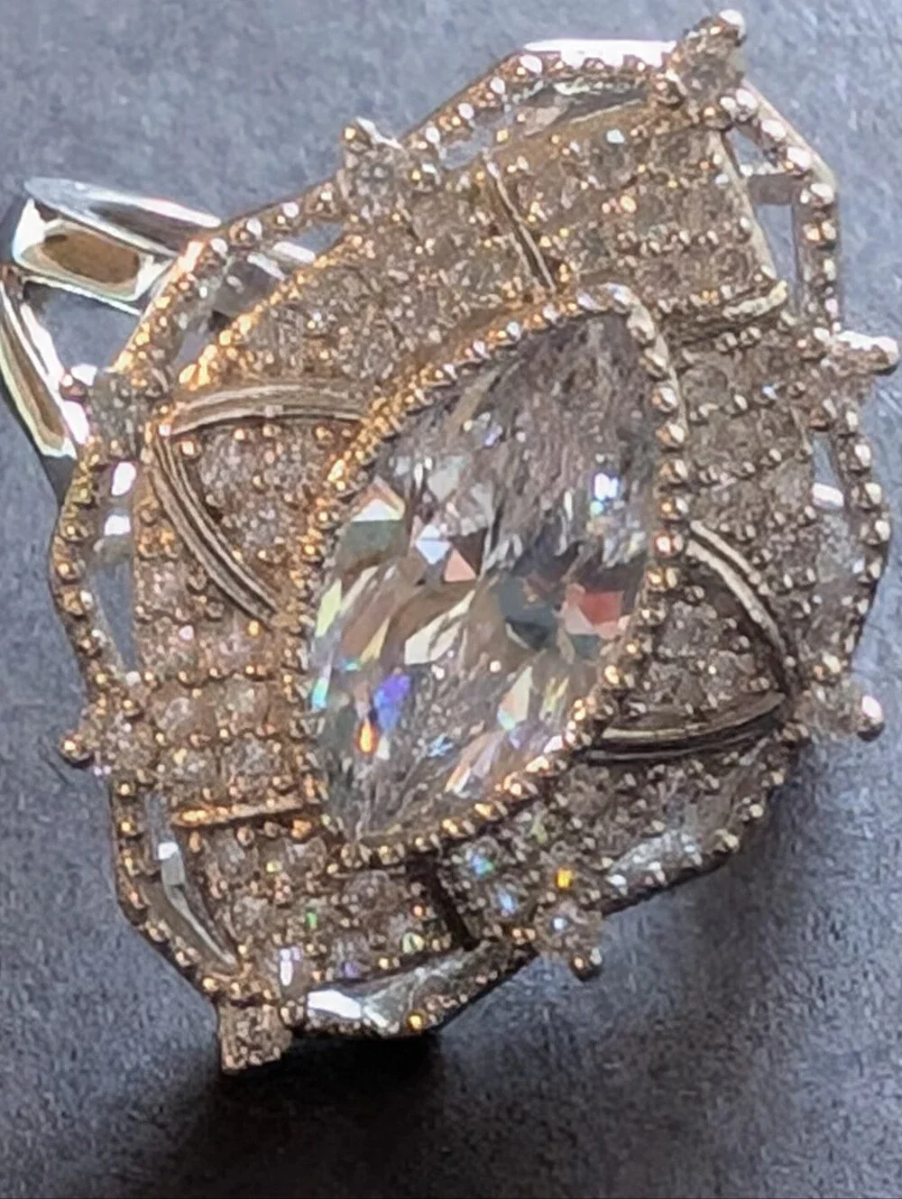 Art Deco Sterling Silver CZ Ring
